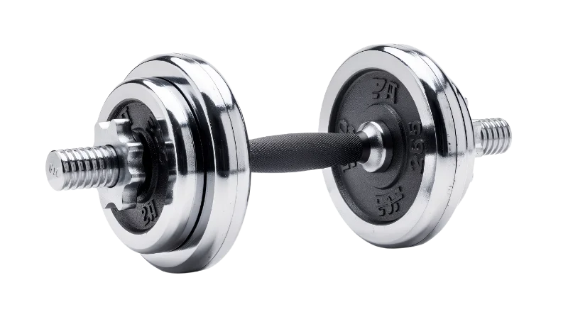Adjustable Chrome Dumbbell for Strength Training — Sports transparent PNG image, dumbbell