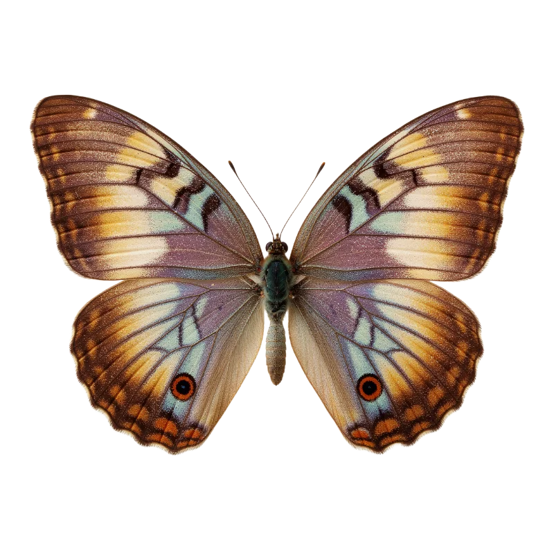Beautiful Morpho Butterfly with Brown and Blue Patterns — Animals transparent PNG image, butterfly