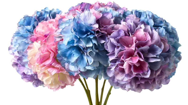 Beautiful Multicolored Hydrangea Flower Bouquet — Plants and Flowers transparent PNG image, blossom