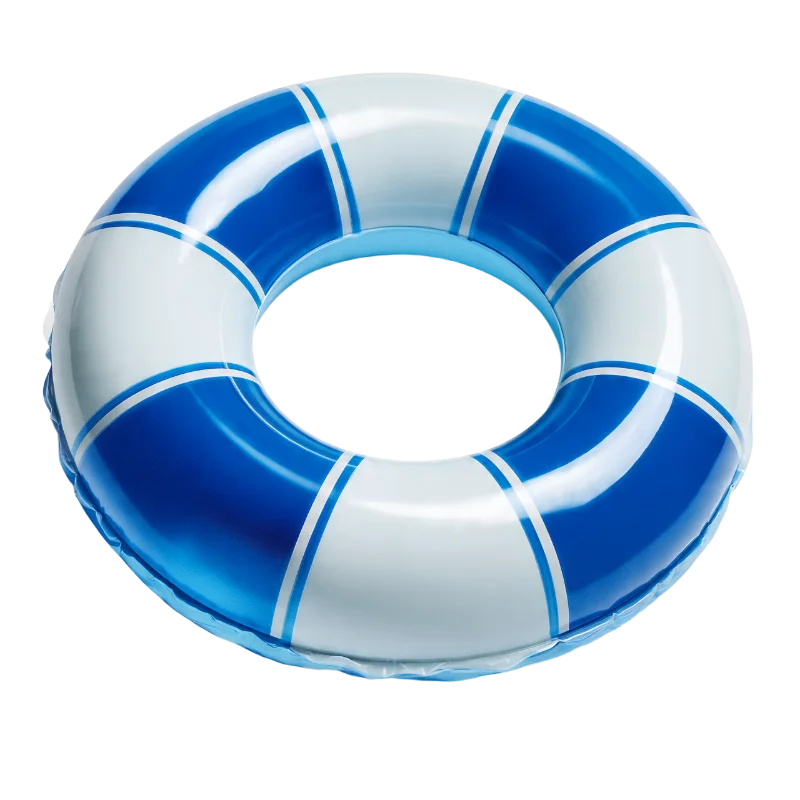 Blue and White Striped Inflatable Swim Ring — Hobbies and Leisure transparent PNG image, blue