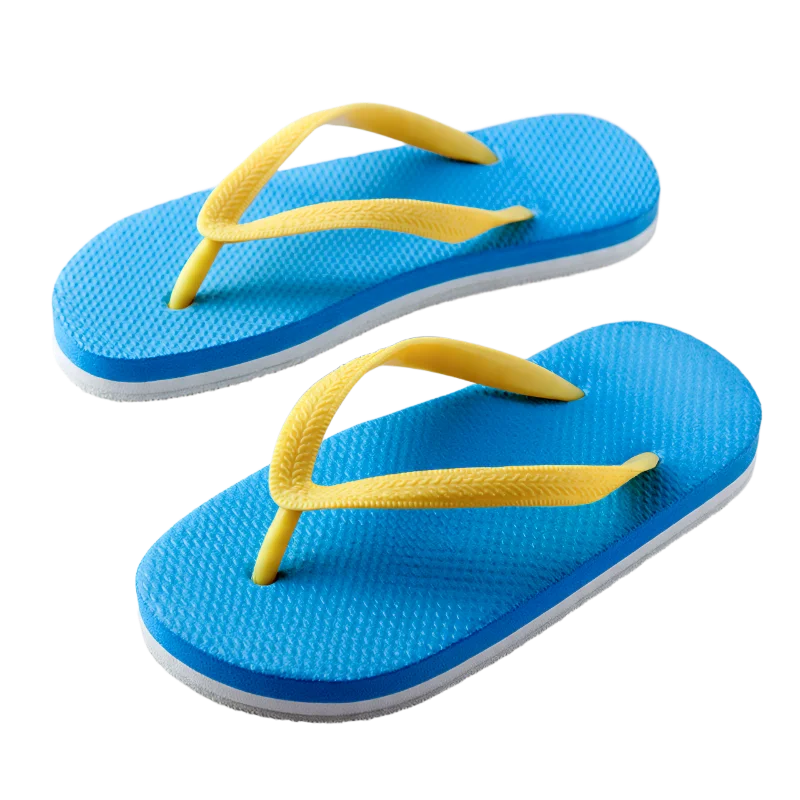 Blue and Yellow Summer Flip Flops — Hobbies and Leisure transparent PNG image, beach