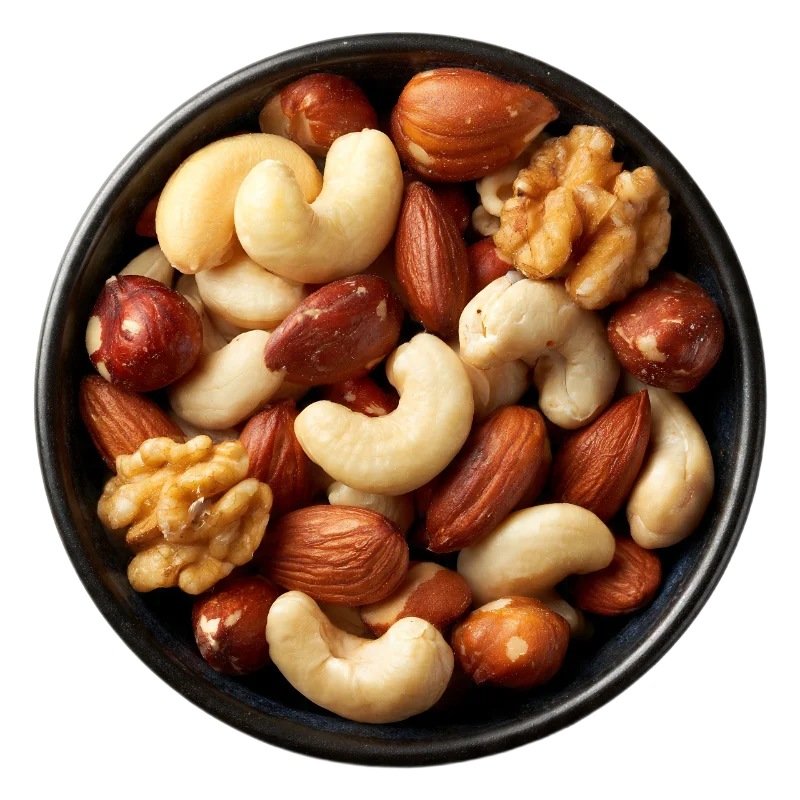 Bowl of Assorted Mixed Nuts — Food transparent PNG image, almonds