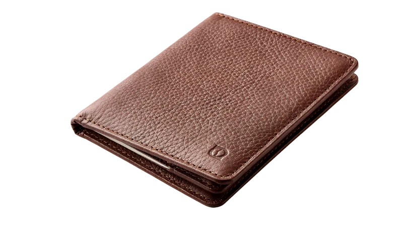 Brown Leather Bi-fold Wallet for Men — Lifestyle transparent PNG image, accessory