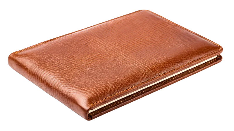 Brown Leather Bound Notebook — Hobbies and Leisure transparent PNG image, brown