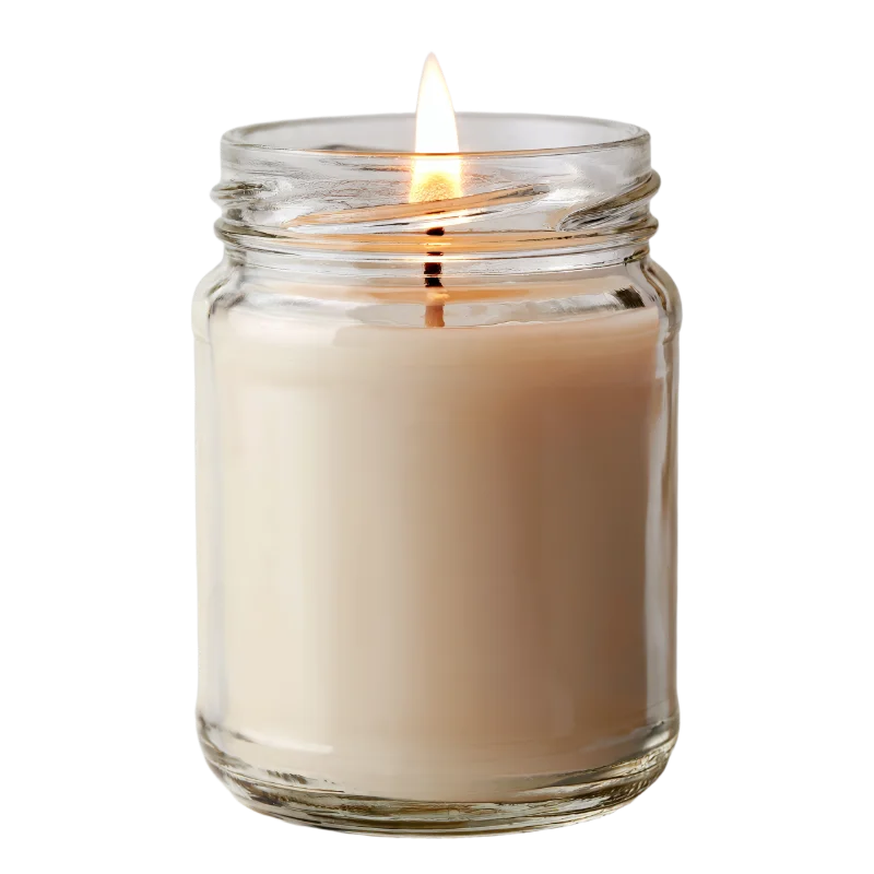 Burning Scented Candle in Glass Jar — Other transparent PNG image, burning