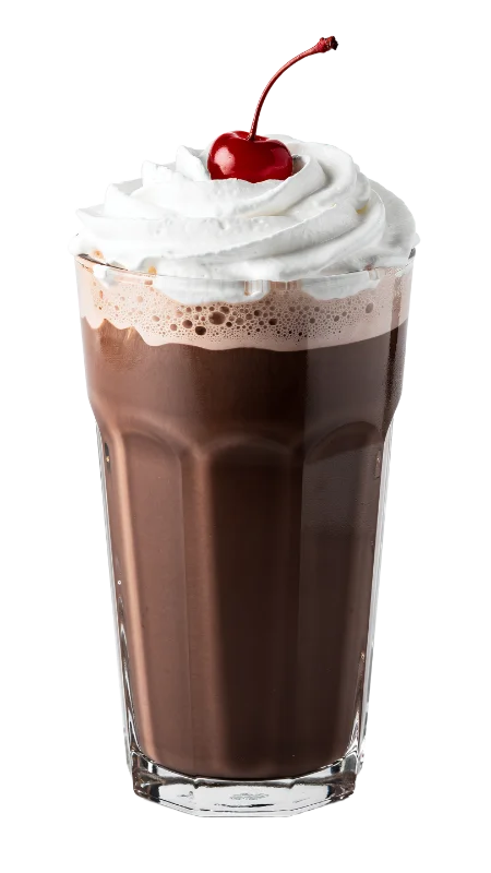 Chocolate Milkshake with Whipped Cream and Cherry — Drinks transparent PNG image, beverage