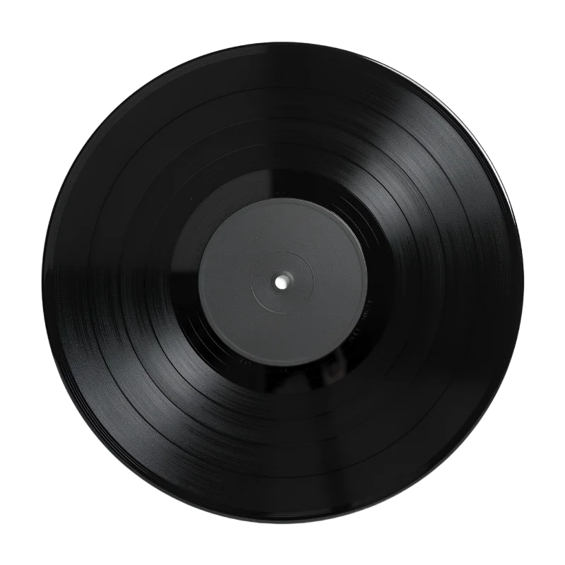 Classic Black Vinyl Record with Blank Center Label — Hobbies and Leisure transparent PNG image, analog