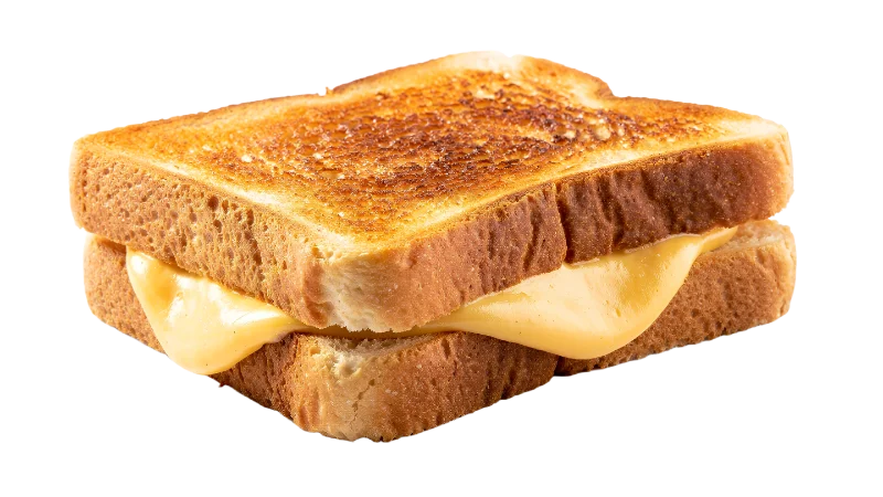 Classic Golden Brown Grilled Cheese Sandwich — Food transparent PNG image, cheddar