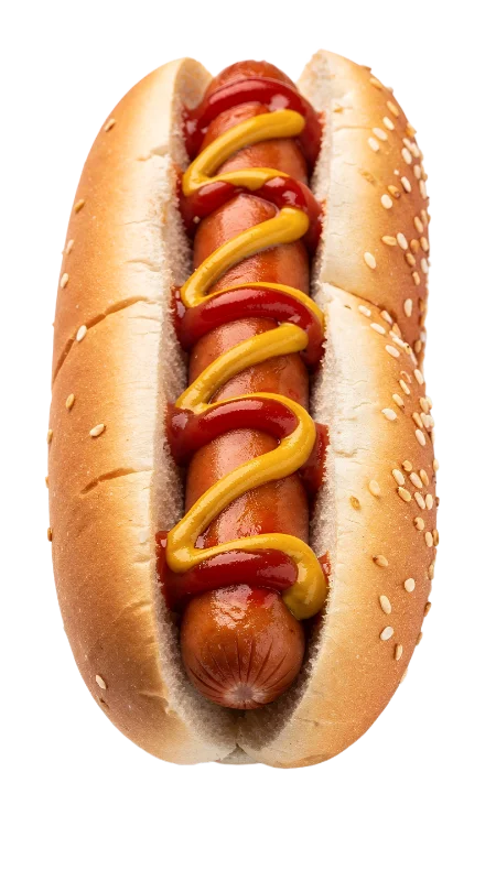 Classic Hot Dog with Mustard and Ketchup — Food transparent PNG image, bun