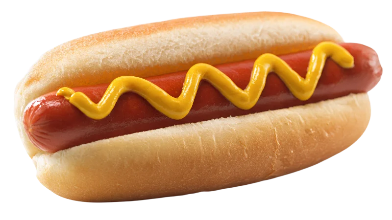Classic Hot Dog with Yellow Mustard — Food transparent PNG image, bread