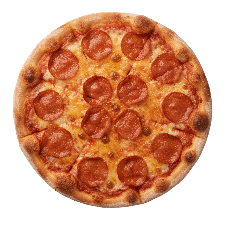 Classic Pepperoni Pizza with Melted Cheese — Food transparent PNG image, baked