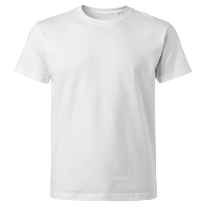 Classic White Cotton T-Shirt — Lifestyle transparent PNG image, apparel