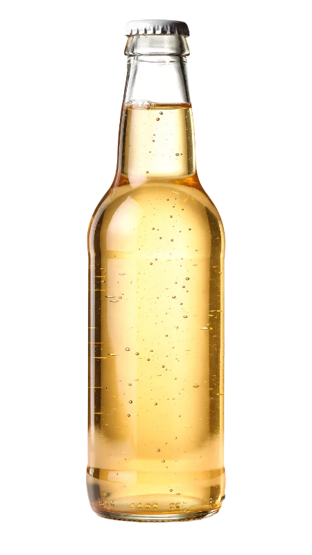 Clear Glass Bottle of Golden Beer — Drinks transparent PNG image, beer