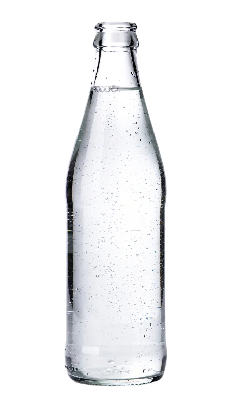 Clear Glass Bottle of Sparkling Water — Drinks transparent PNG image, beverage