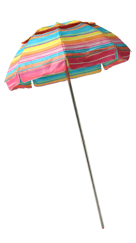 Colorful Striped Beach Umbrella — Hobbies and Leisure transparent PNG image, beach