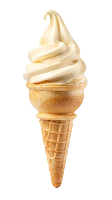 Creamy Vanilla Soft Serve Ice Cream Cone — Food transparent PNG image, cone