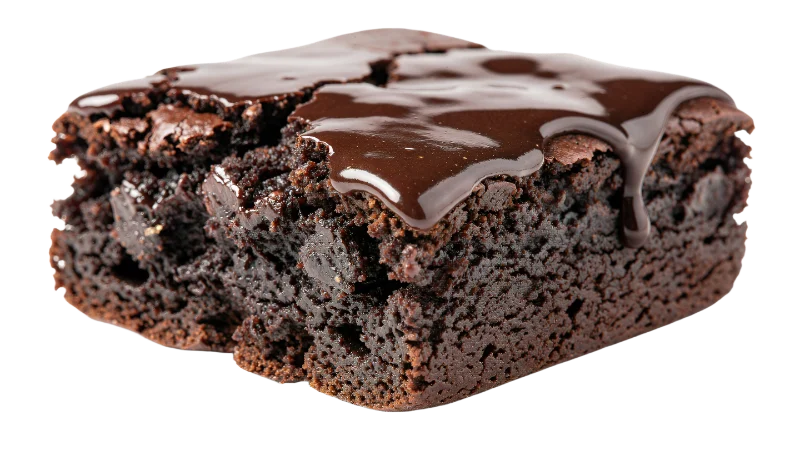 Decadent Chocolate Brownie with Ganache Glaze — Food transparent PNG image, bakery