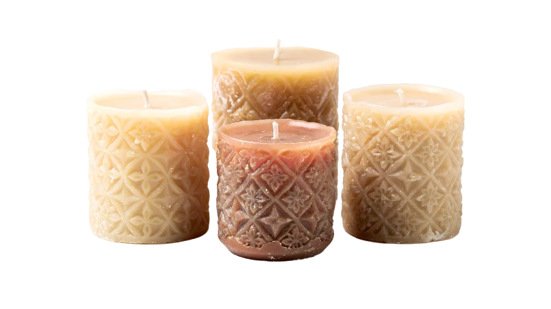 Decorative Embossed Wax Candles — Hobbies and Leisure transparent PNG image, candles