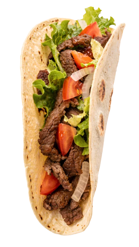 Delicious Beef Taco with Fresh Vegetables — Food transparent PNG image, beef