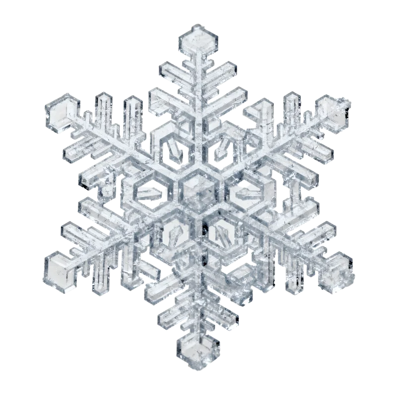Detailed Geometric Ice Snowflake Crystal — Other transparent PNG image, cold