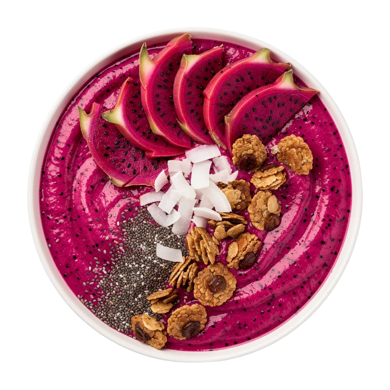 Dragon Fruit Smoothie Bowl with Granola and Coconut — Food transparent PNG image, breakfast