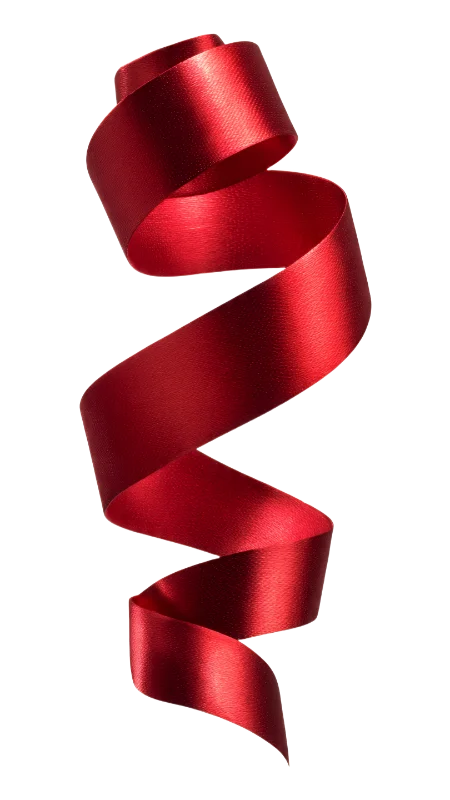 Elegant Red Satin Ribbon Swirl — Graphic Resources transparent PNG image, decoration
