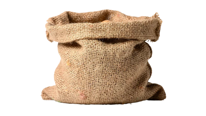 Empty Burlap Sack Made of Natural Jute Fabric — Other transparent PNG image, bag