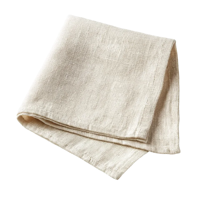 Folded Beige Linen Napkin or Kitchen Cloth — Other transparent PNG image, beige