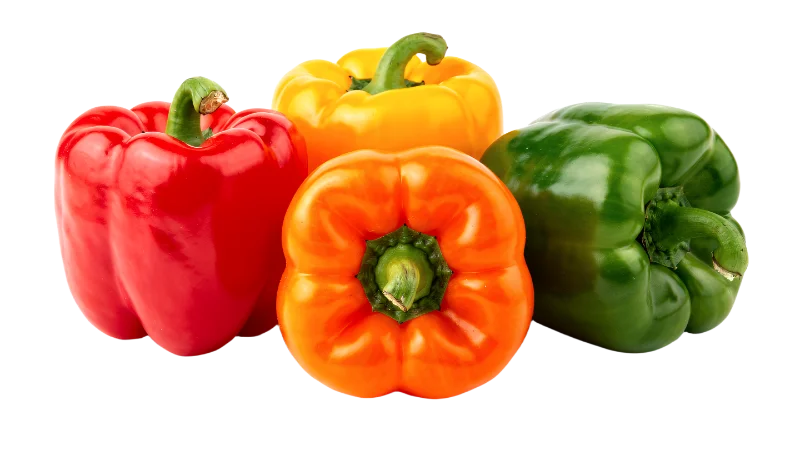 Fresh Colorful Bell Peppers Group — Food transparent PNG image, capsicum