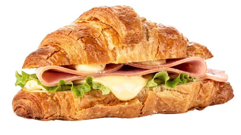 Fresh Ham and Cheese Croissant Sandwich — Food transparent PNG image, bakery
