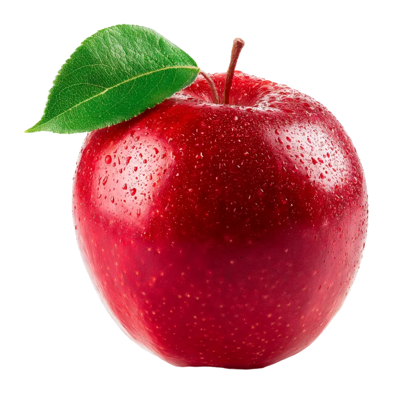 Fresh Red Apple with Green Leaf — Food transparent PNG image, apple