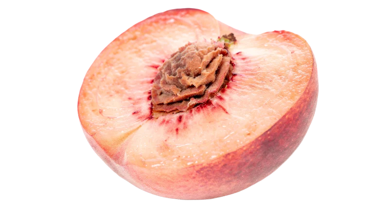 Fresh Ripe Peach Half with Pit — Food transparent PNG image, fresh