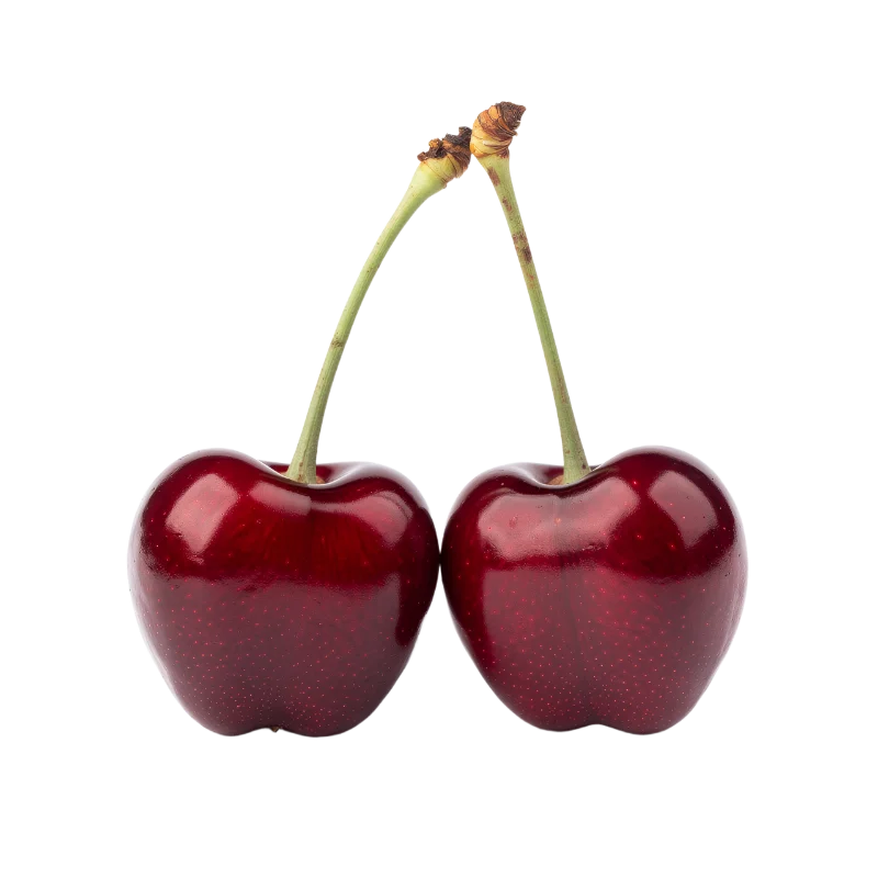 Fresh Ripe Red Cherries with Stems — Food transparent PNG image, cherry