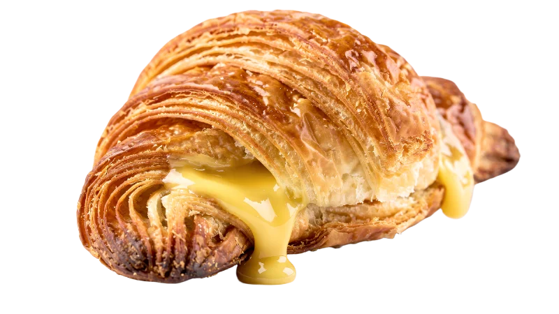 Freshly Baked Croissant Filled with Cream — Food transparent PNG image, bakery