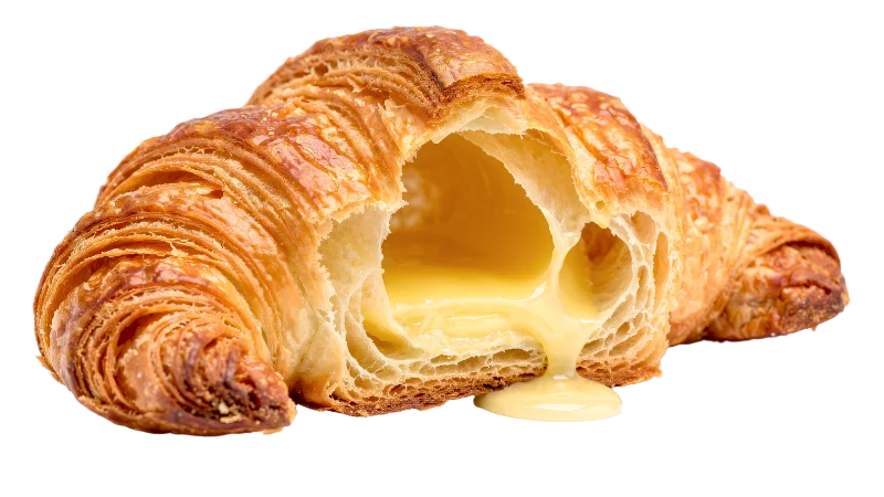 Freshly Baked Croissant with Creamy Filling — Food transparent PNG image, bakery