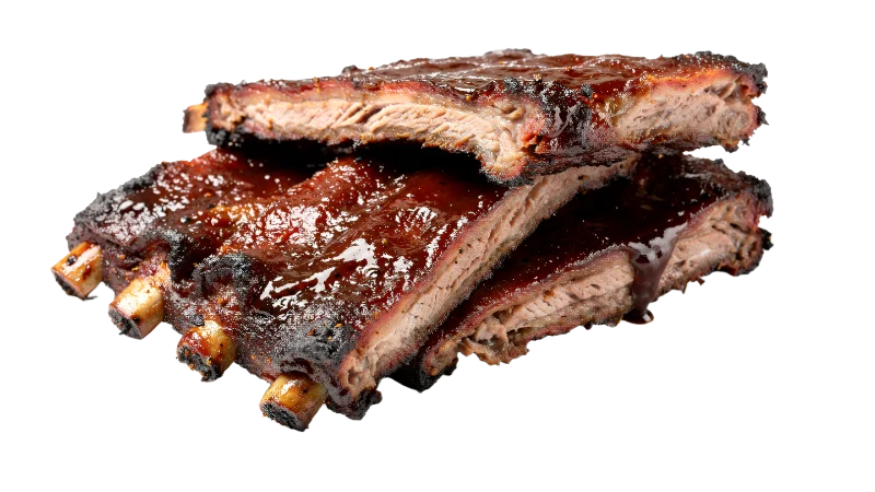 Grilled Barbecue Pork Ribs with Glaze — Food transparent PNG image, barbecue