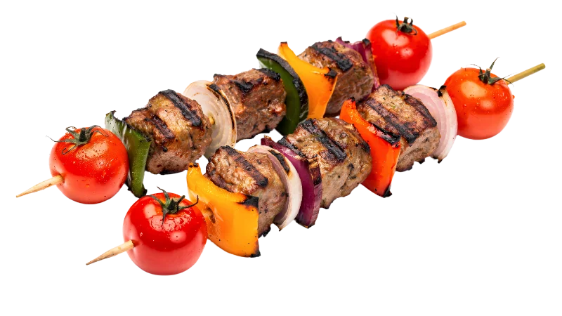 Grilled Beef Skewers with Vegetables — Food transparent PNG image, barbecue