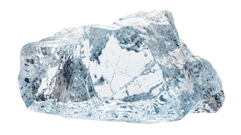 Large Clear Ice Block with Natural Cracks — Other transparent PNG image, cold