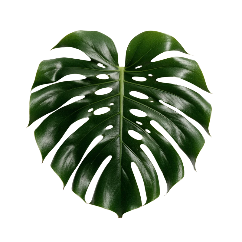 Lush Green Monstera Deliciosa Leaf — Plants and Flowers transparent PNG image, botanical