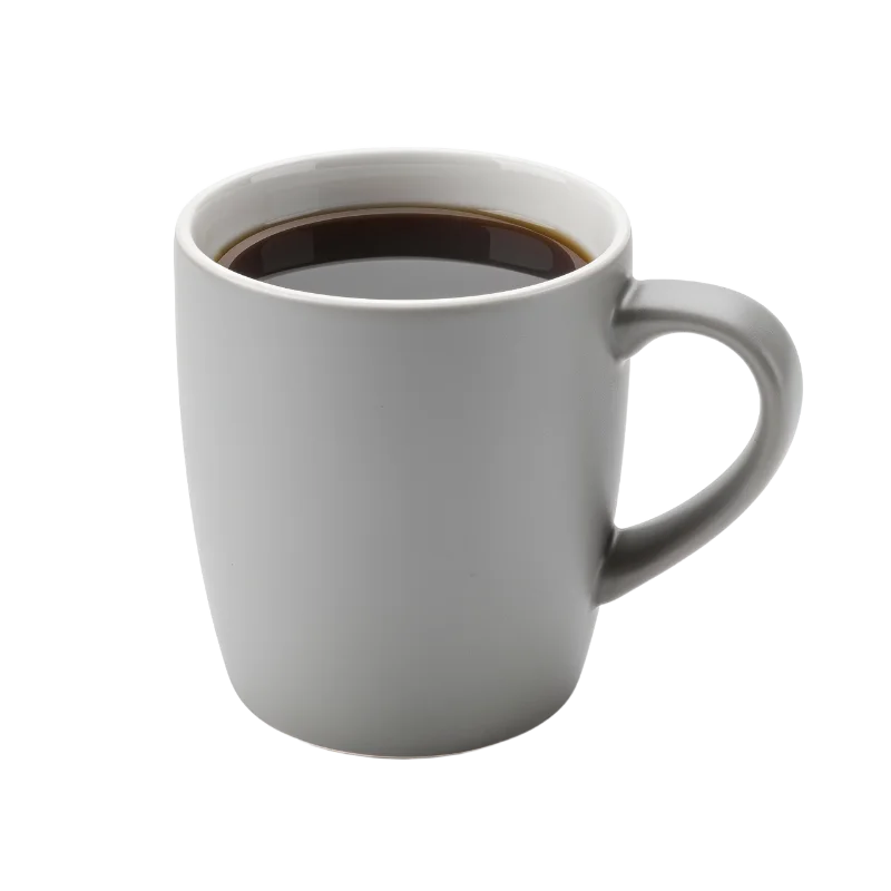 Minimalist Grey Ceramic Coffee Mug — Drinks transparent PNG image, beverage