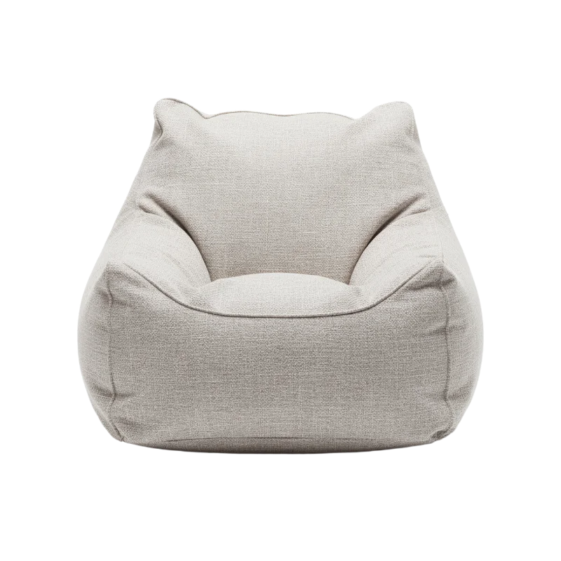 Modern Beige Fabric Bean Bag Chair — Other transparent PNG image, beanbag