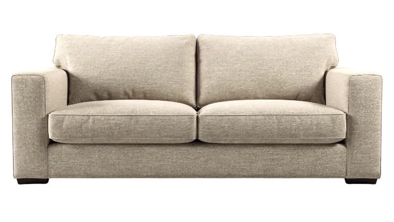 Modern Beige Fabric Two-Seater Sofa — Other transparent PNG image, beige