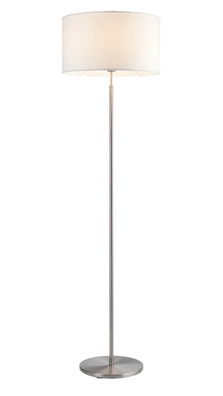 Modern Brushed Nickel Floor Lamp with Drum Shade — Other transparent PNG image