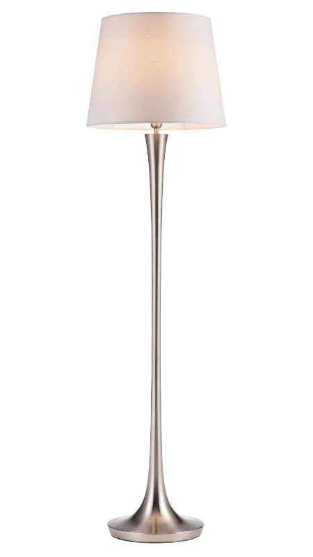 Modern Brushed Nickel Floor Lamp with Fabric Shade — Other transparent PNG image