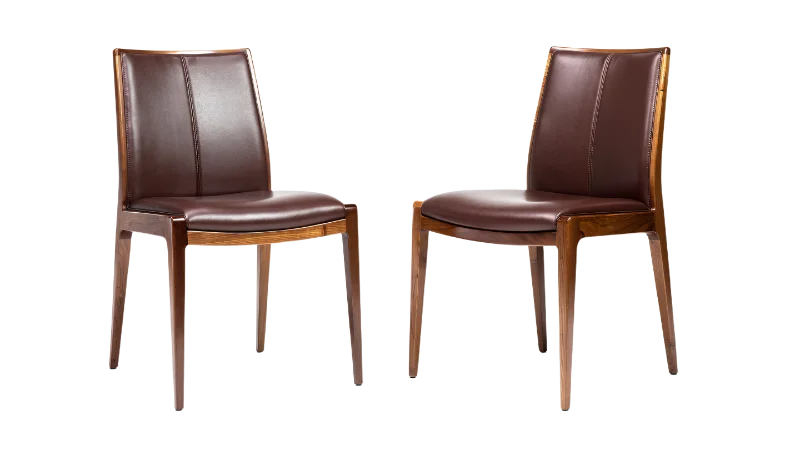 Modern Dark Brown Leather Dining Chairs — Other transparent PNG image, chair