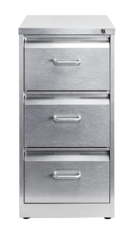 Modern Three-Drawer Metal Filing Cabinet — Business transparent PNG image, cabinet