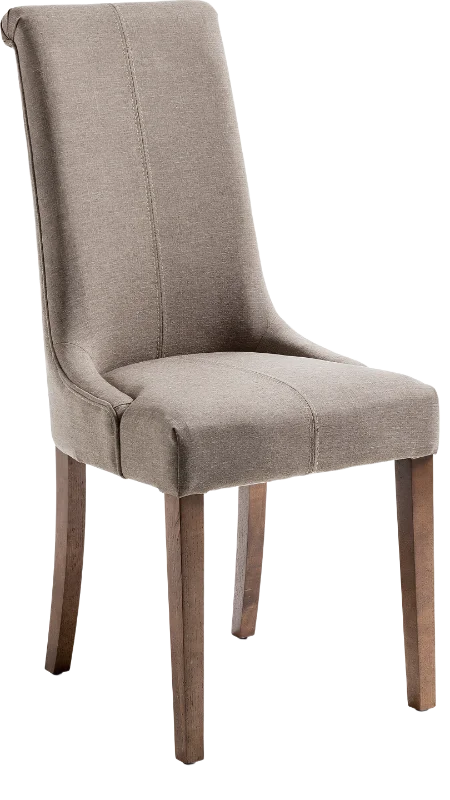 Modern Upholstered Dining Chair with Wooden Legs — Other transparent PNG image, chair