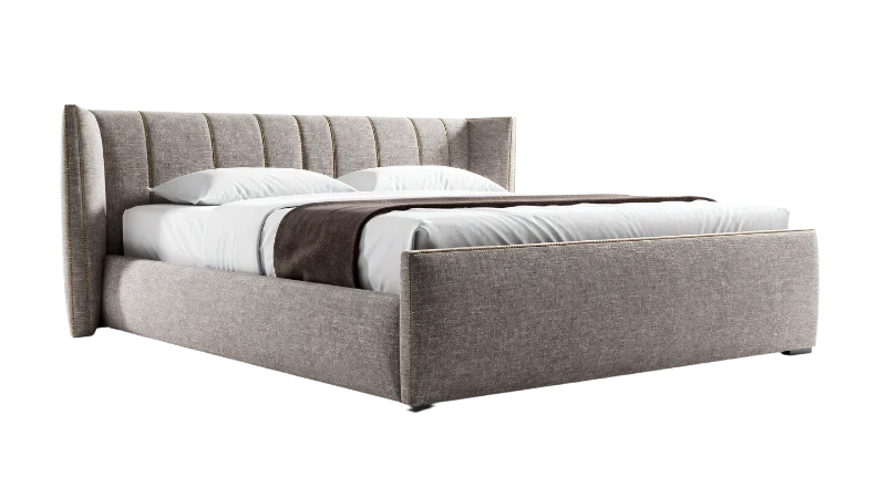 Modern Upholstered Wingback Bed Frame — Other transparent PNG image, bed