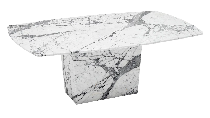 Modern White Marble Dining Table with Pedestal Base — Other transparent PNG image, design