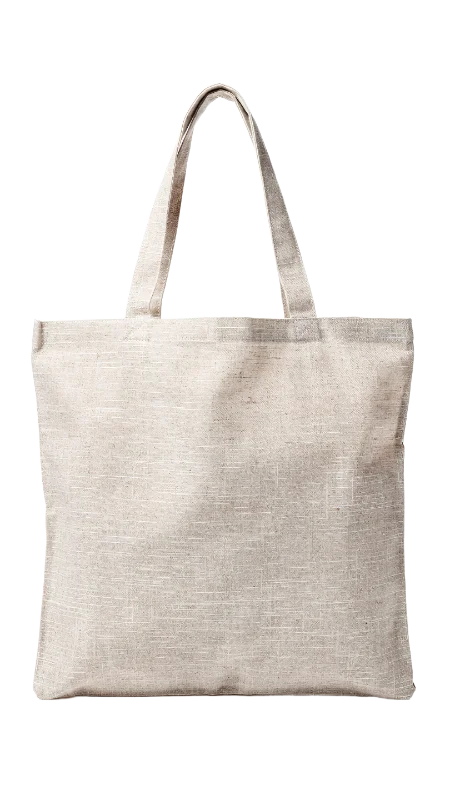 Natural Linen Fabric Tote Bag — Other transparent PNG image, bag